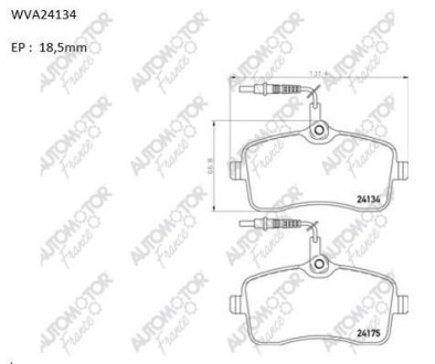 Колодки гальмівні передні Peugeot 407 (04-) AUTOMOTOR France ABP2605