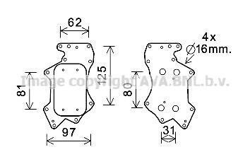 Радіатор масляний AUDI/VW (вир-во AVA) AVA COOLING AI3403