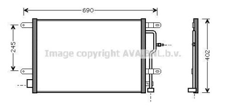 Конденсор кондиціонера A4 00-02 ALL/A6 20/30 01-(AVA) AVA COOLING AI5194