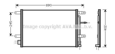 Радіатор кондиціонера Audi A4 04>08 AVA AVA COOLING AI5238