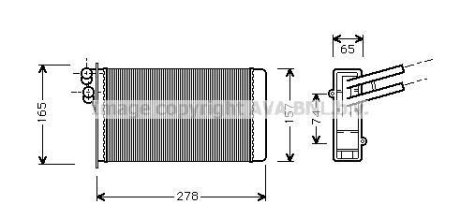 Радиатор отопителя салона Skoda Superb 1,8t 1,9-2,5 TDI 03>08, Passat 1,8t 2,0i AVA COOLING AI6097