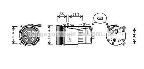 Компресор кондиціонера VW (вир-во AVA) AVA COOLING AIAK003