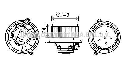 AVA ALFA ROMEO Вентилятор салону 147 1.6, 1.9, 2.0 01-, GT, 156 AVA COOLING AL8138