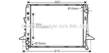 AVA LAND ROVER Радіатор охолодження двиг. Discovery III,IV, Range Rover Sport 2.7TD 04- AVA COOLING AU2197