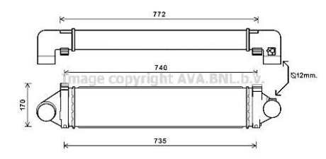 AVA LAND ROVER Інтеркулер FREELANDER 2 2.2 06- AVA COOLING AUA4219