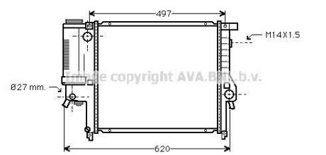 AVA BMW радіатор охолодження двиг. 3 (E36) 316 i 93-98, 3 Compact (E36) 316 i 99-00 AVA COOLING BW2124