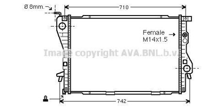 AVA BMW Радіатор сист. охолодження двигуна 5 E39, 7 E38 2.5td AVA COOLING BW2202