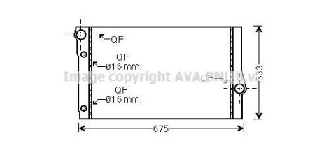 AVA BMW Радіатор охолодження двиг. 5 F10, 6 F13, 7 F01 2.0/3.0d 10- AVA COOLING BW2410