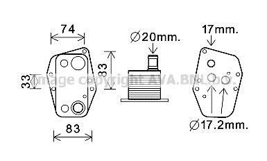 AVA BMW Оливний радіатор 1 E87, 3 E46/90, 5 E60, X3 E83 2.0d AVA COOLING BW3555