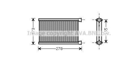 Радіатор обігрівача салону BMW 3E90 1E87 Denso ver. AVA AVA COOLING BW6344