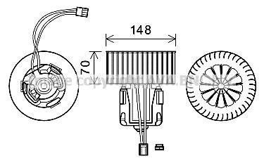 Вентилятор отопителя салона BMW 5f10 09>16, 7F01 08> LHD AC+ AVA AVA COOLING BW8539