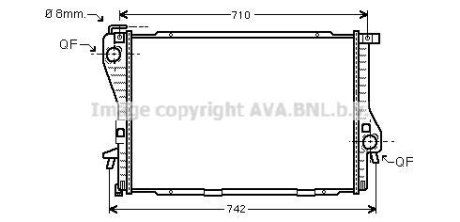 Радиатор охлаждения двигателя BMW 5e39 520-540i 98>04, 7e38 728-740i 98>01 AVA AVA COOLING BWA2233