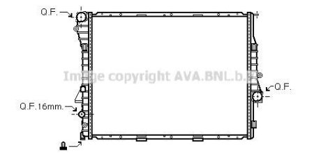 Радіатор охолодження двигуна BMW X5e53 3,0D 12/03>, 4,4i 4,6i 4,8i 02> AT AC+/- AVA COOLING BWA2276 (фото 1)