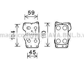 CITROEN Масляний радіатор (без корпуса) C4 Grand Picasso, C5 III, DS4/5, Jumpy, Fiat Scudo, Ford Galaxy, Focus III, Kuga, Peugeot 2.0HDI/TDCI AVA COOLING CN3307 (фото 1)