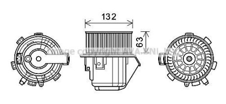 Вентилятор обігрівача салону Peugeot 407 (04-), Citroen C5 (08-) AVA COOLING CN8298 (фото 1)