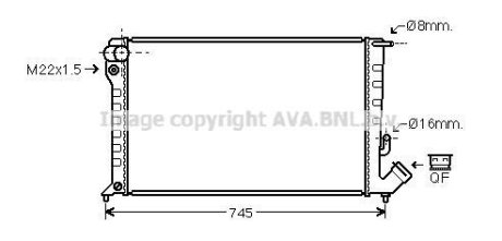 CITROEN Радіатор охолодження Evasion, Jumpy, Fiat Scudo, Peugeot 806, Expert 1.9TD/2.0HDI AVA COOLING CNA2151 (фото 1)