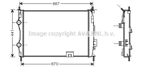 Радиатор охлаждения двигателя Nissan Qashqai (07-14) 1,6i 2,0i CVT AVA AVA COOLING DNA2280