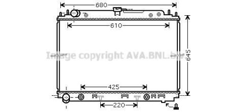 Радіатор охолодження двигуна Nissan Pathfinder Navarra (06-) 2,5d AT AVA AVA COOLING DNA2297