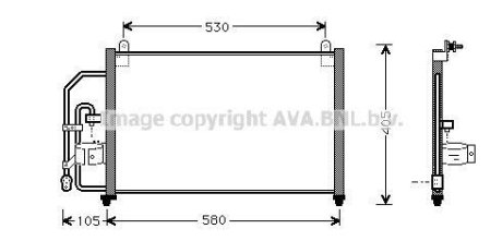 Радіатор кондиціонеру DAEWOO LANOS 97- (AVA) AVA COOLING DW5012