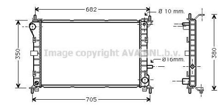 Радіатор охолодження двигуна Ford Focus I (98-04) MT AVA AVA COOLING FD2264