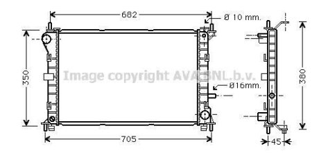 AVA FORD Радіатор охолодження FOCUS 1,8 TD 98- AVA COOLING FD2265