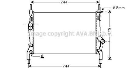 Радіатор охолодження двигуна Ford Tranzit (06-) 2,2d 2,4d MT AVA AVA COOLING FD2404