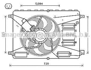 AVA FORD Вентилятор радіатора Galaxy, Kuga I, Mondeo IV, S-Max 1.6/2.0TDCi 06- AVA COOLING FD7556