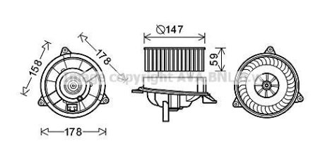 Вентилятор отопителя салона Ford Connect 1,8DI-TDCI 02>, Mondeo III man AC AVA AVA COOLING FD8495