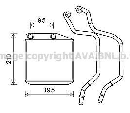 Радіатор обігрівача салону Fiat Doblo 10>MT (без патрубків)) AVA AVA COOLING FT6313
