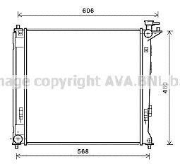 Радиатор охлаждения двигателя Hyundai iX35 (10-15) 1,7d 2,0d MT AVA AVA COOLING HY2284