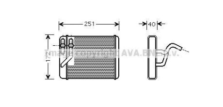 AVA HYUNDAI Радіатор опалення TRAJET 2.0 99-, HIGHWAY VAN 2.0 99- AVA COOLING HY6120