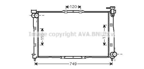 AVA KIA Радіатор охолодження двиг. CLARUS 1.8 96-, 2.0 96- AVA COOLING KA2039