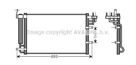 Конденсор кондиціонера CERATO ALL MT/AT 04- (AVA) AVA COOLING KA5093D