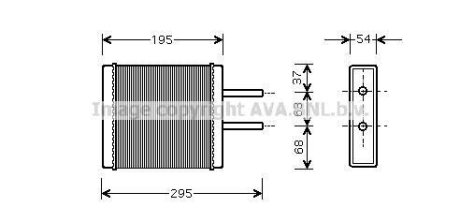 Радіатор обігрівача KIA CLARUS ALL 96-01 (Ava) AVA COOLING KA6047