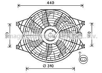 AVA Вентилятор радіатора KIA SORENTO (2003) 2.5 CRDI AVA COOLING KA7537