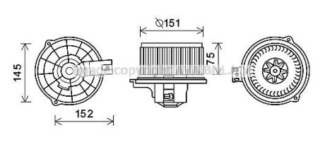 Вентилятор отопителя салона Kia Rio (05-10) AVA AVA COOLING KA8234