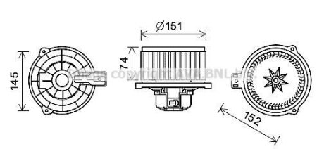 Вентилятор отопителя салона Kia Sportage (10-), Hyundai iX35 (10-) Doowon type AVA COOLING KA8258