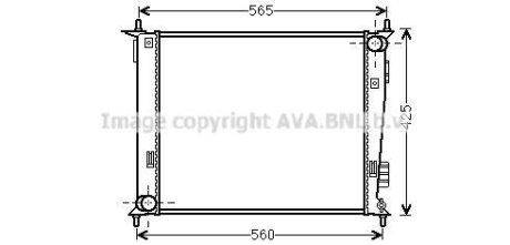 AVA KIA Радіатор системи охолодження двигуна SOUL I 1.6 09- AVA COOLING KAA2143