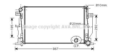 Радиатор охлаждения двигателя MB Sprinter (06-) MT/AT AVA AVA COOLING MS2444