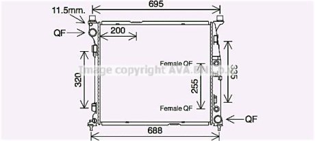 AVA DB Радіатор охолодження двиг. (з осушувачем) X166, W166, C292 AVA COOLING MS2694