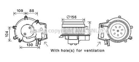 Вентилятор обігрівача салону MB C203 G463 AC+ AVA AVA COOLING MS8625