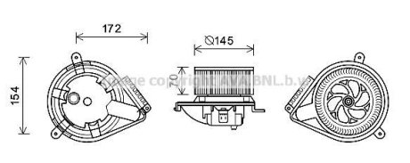 Вентилятор отопителя салона MB Vito V638 AC- AVA AVA COOLING MS8626