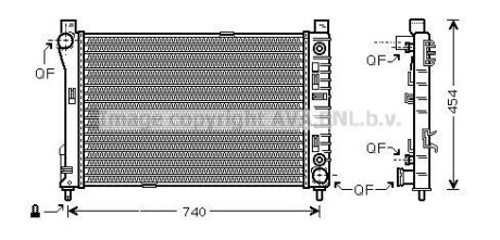 Радіатор охолодження двигуна MB C203 MT/AT AC+/- 03>07 AVA COOLING MSA2286 (фото 1)