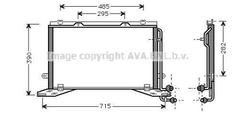 AVA DB Радіатор кондиціонера (конденсатор) без осушувача W210 AVA COOLING MSA5268