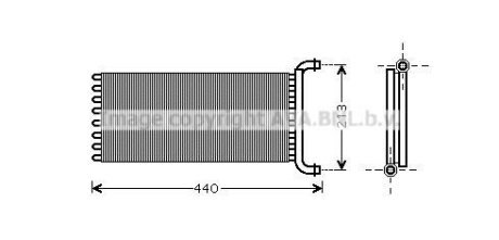 Радиатор отопителя салона MB Sprinder CDI 06>, VW Crafter 2,5TDI 06> AVA COOLING MSA6399 (фото 1)