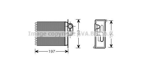 DB радіатор опалення Sprinter 06-, VW Crafter 06- AVA COOLING MSA6400 (фото 1)