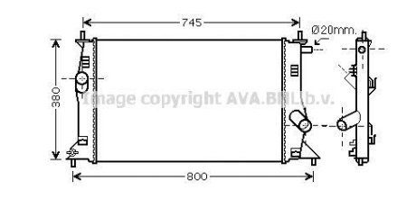 Радіатор охолодження двигуна Mazda 5 05> AVA COOLING MZ2183 (фото 1)