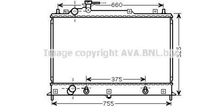 Радиатор охлаждения двигателя Mazda CX-7 2.3t 2,5i 2,2D 07> AT AC+/- AVA AVA COOLING MZ2210