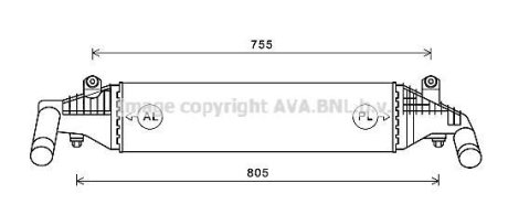 MAZDA Інтеркулер 3 1.6 04- AVA COOLING MZ4267 (фото 1)