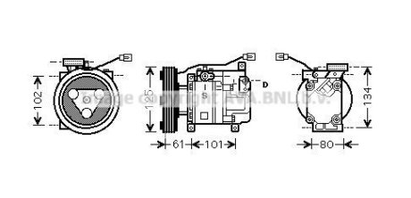 Компресор кондиціонера MAZDA 3 (2004-) (вир-во) AVA COOLING MZAK207 (фото 1)